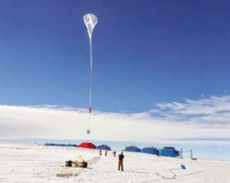 Photo of balloon launch from Antarctica. 