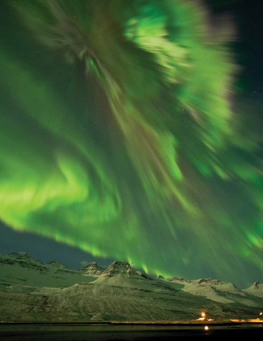 Photo of aurora borealis. 